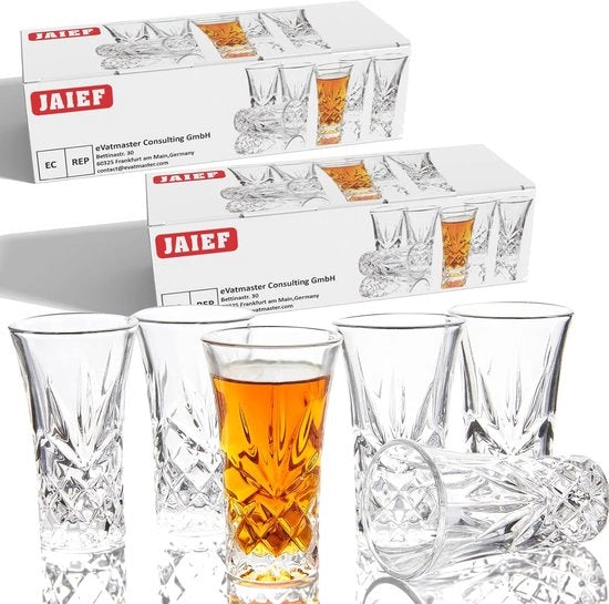 Set di 6 bicchieri in vetro resistenti con fondo pesante