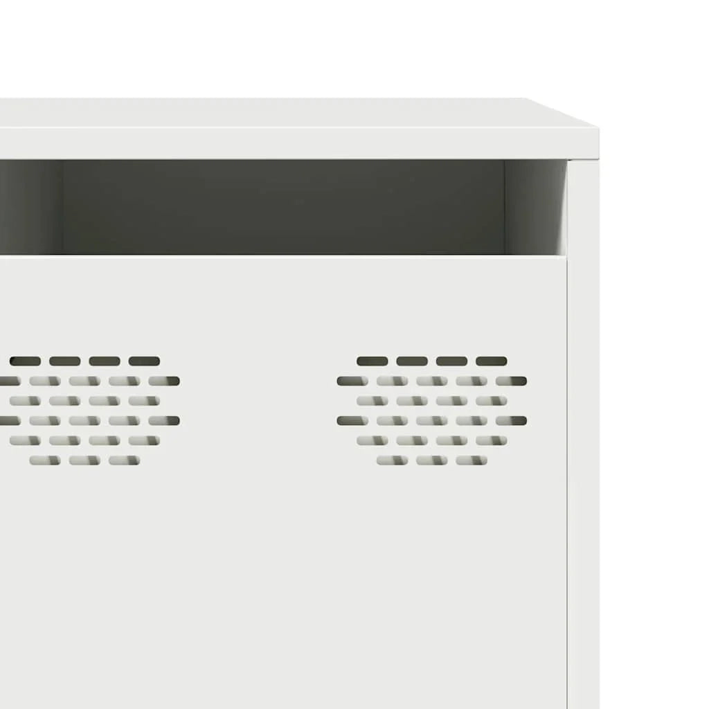 Mobile porta TV moderno con ampio spazio contenitivo 202 x 39 x 43,5 cm acciaio laminato a freddo bianco 02_0055637