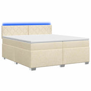 Letto con Box Spring, Materasso e LED Crema 200 x 200 cm 3452034