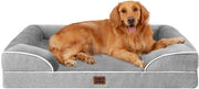 Letto per cani ortopedico per cani grandi, 112x81x15cm, Cuscino per cani di schiuma espansa XL, Divano per cani lavabile, Impermeabile, Antiscivolo, Divano per cani con bordo alto, Grigio