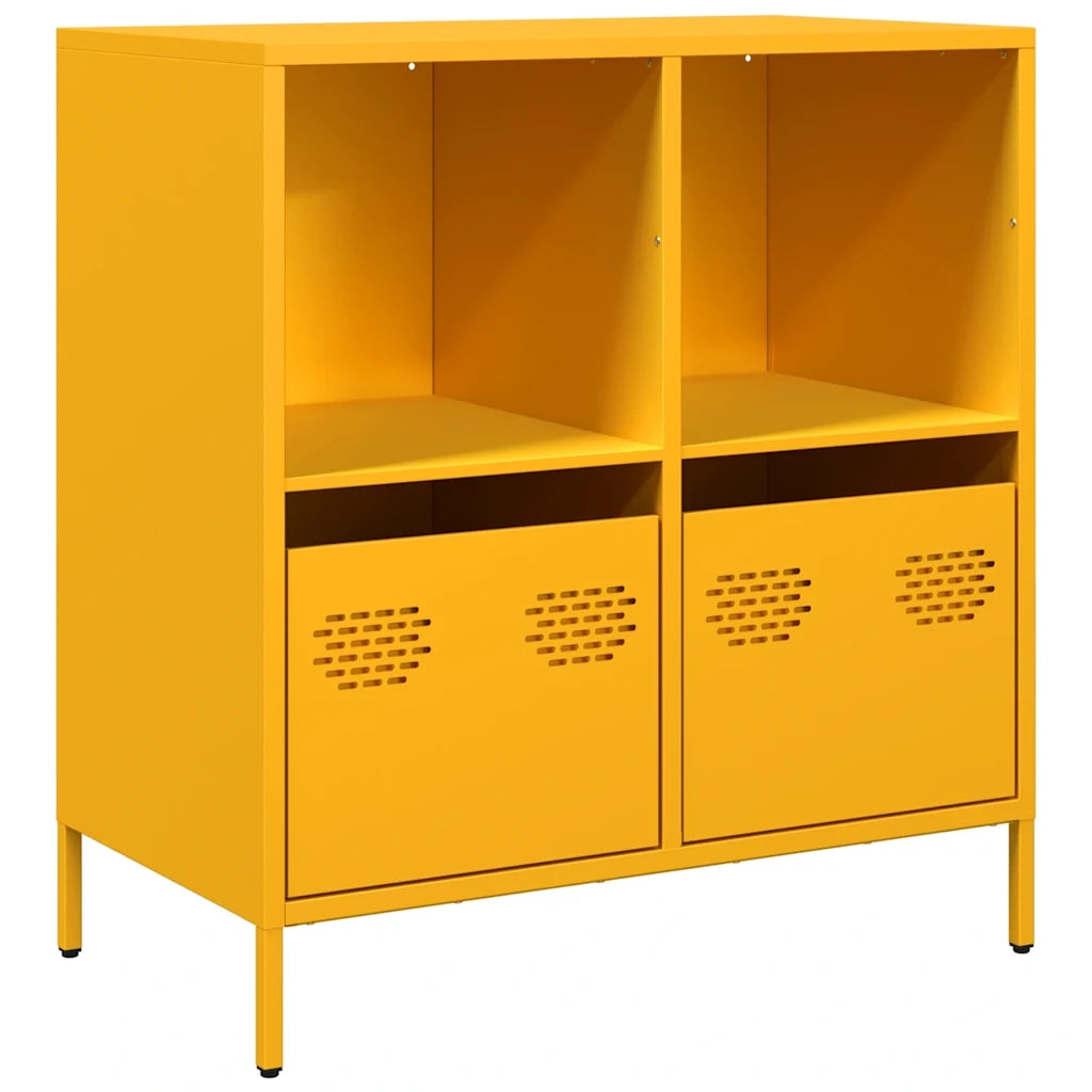 Credenza Giallo Senape 68x39x73,5 cm Acciaio Laminato a Freddo 851361