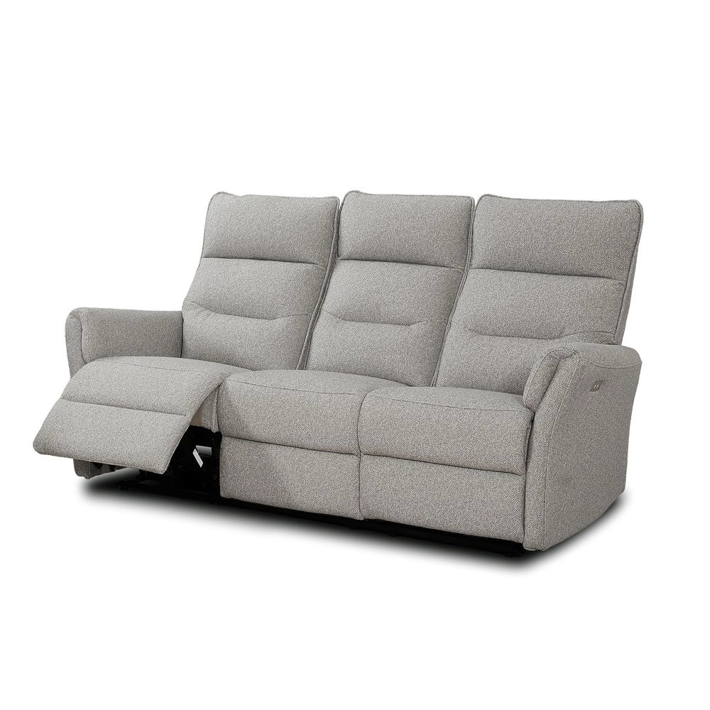 Divano recliner Softwave 3 posti elettrico in tessuto grigio 186 cm