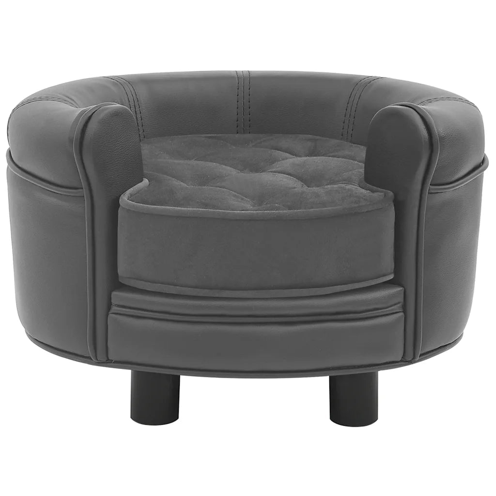 Divano per Cani Grigio 48x48x32 cm in Peluche e Similpelle CFW2662364