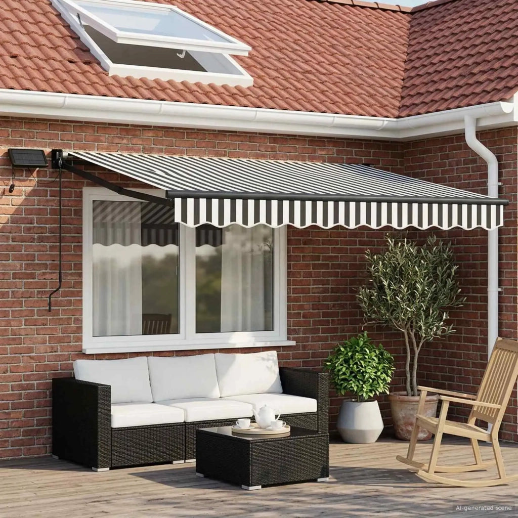 Tettuccio Elettrico Retrattile Antracite e Bianco 2,5 x 2 m 3420032