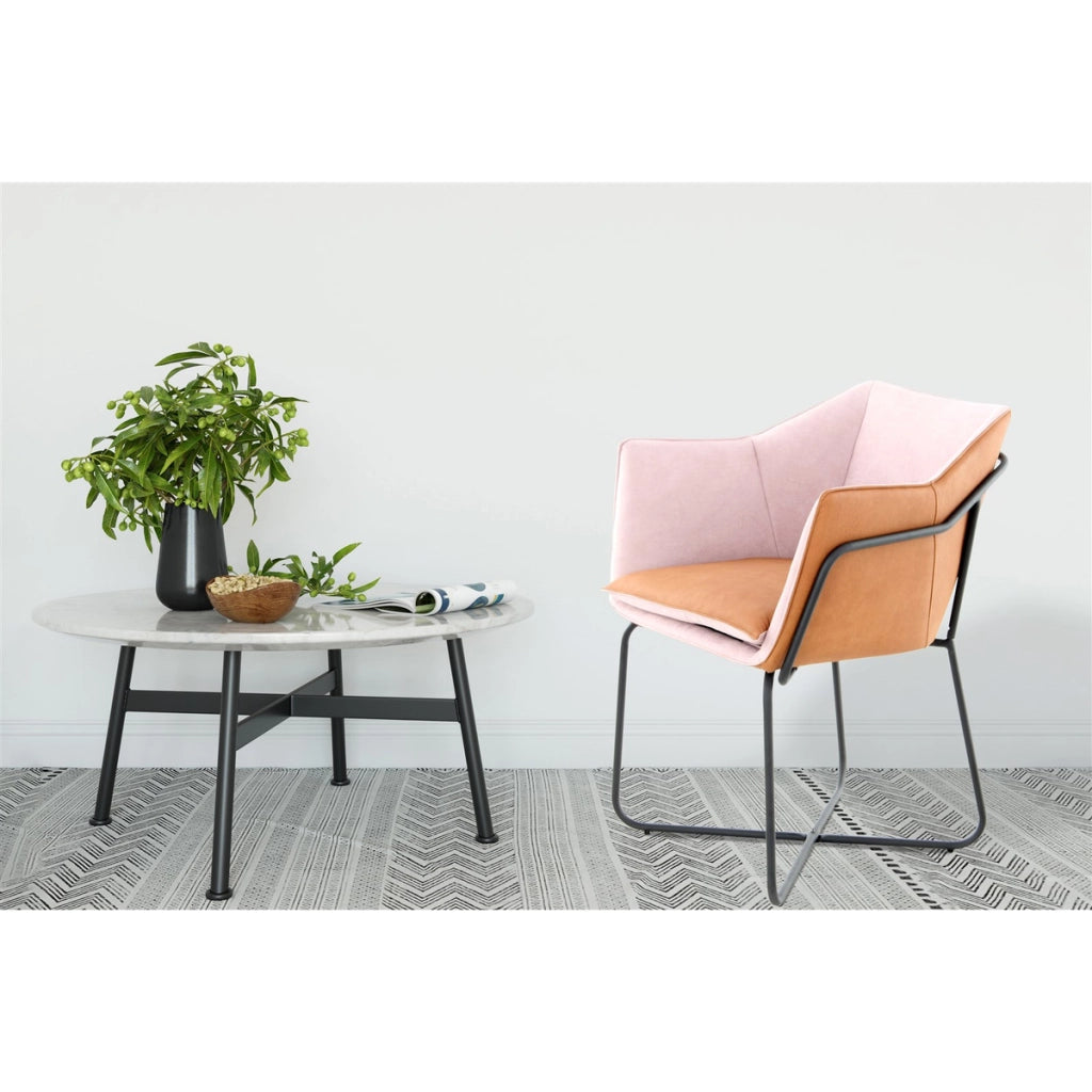 Poltroncina Lounge Marietta in Ecopelle e Metallo