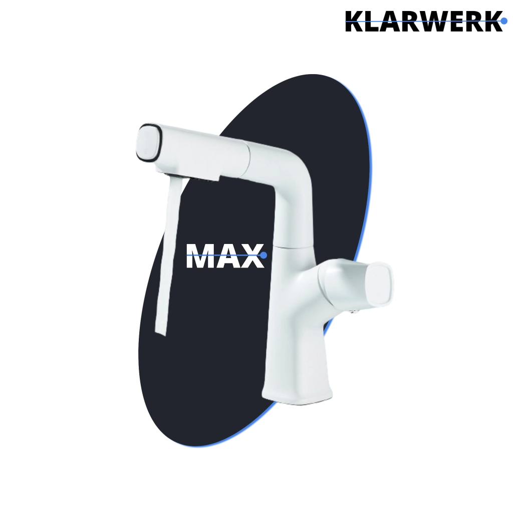 MAX | Rubinetto da bagno estensibile in acciaio inox con funzione doccia bianco | da bagno con rubinetto alto, lavabo independente per ristorazione