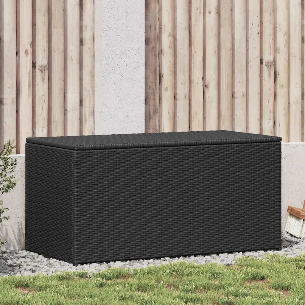Baule da Giardino in Polyrattan 100x50x50 cm Nero 46471