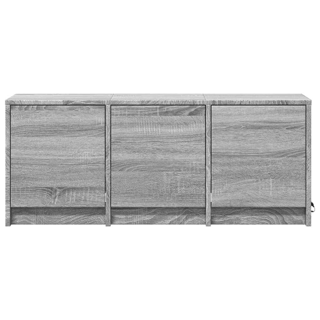Mobile TV multimediale mensola TV credenza mobile TV per sala da pranzo soggiorno camera da letto con illuminazione a LED finitura rovere Sonoma 97 x 34 x 40 cm legno ingegnerizzato grigio 02_0026503