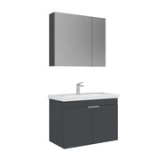 Set mobile lavabo con specchio (2 pezzi) "Desna 80" - 80 x 45 x 58 cm - Antracite opaco