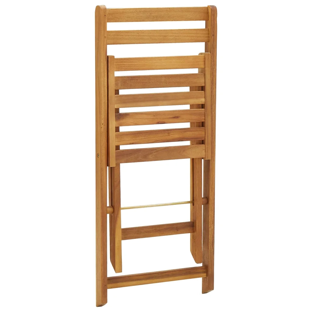 Set da Bistrot 3 pz | Set Salotto da Giardino Pieghevole con Cuscini Massello di Acacia