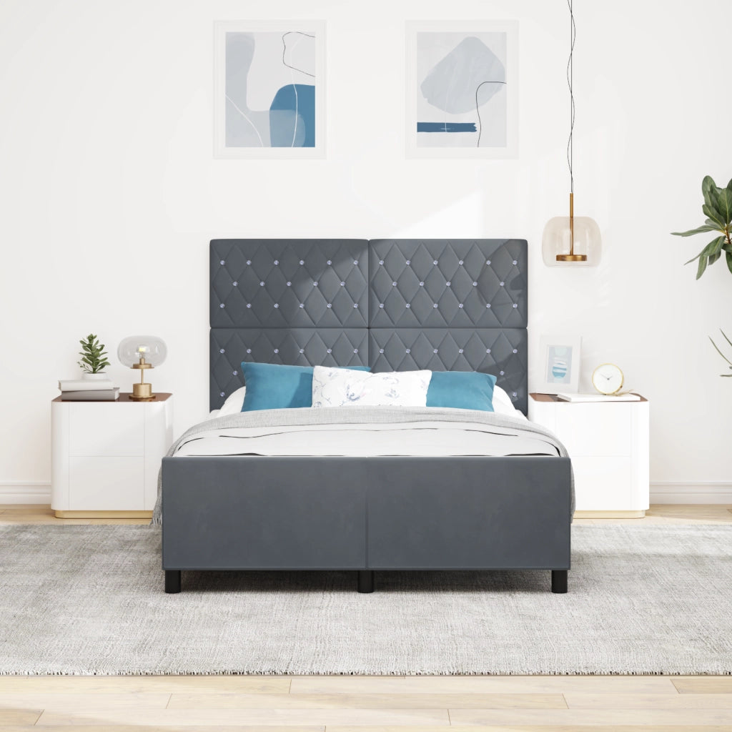 Struttura del Letto Grigio Scuro 160x200 cm Velluto