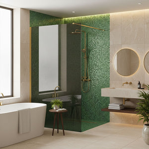 Parete Doccia Rea Flexi Grey / Gold 110