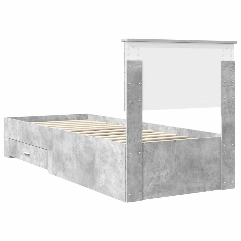 Struttura del letto Grigio Certo e Argento 70 x 190 cm