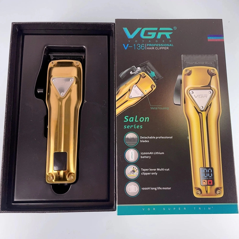Tagliacapelli In Metallo Senza Fili Professionale Ricaricabile Usb Display V-136