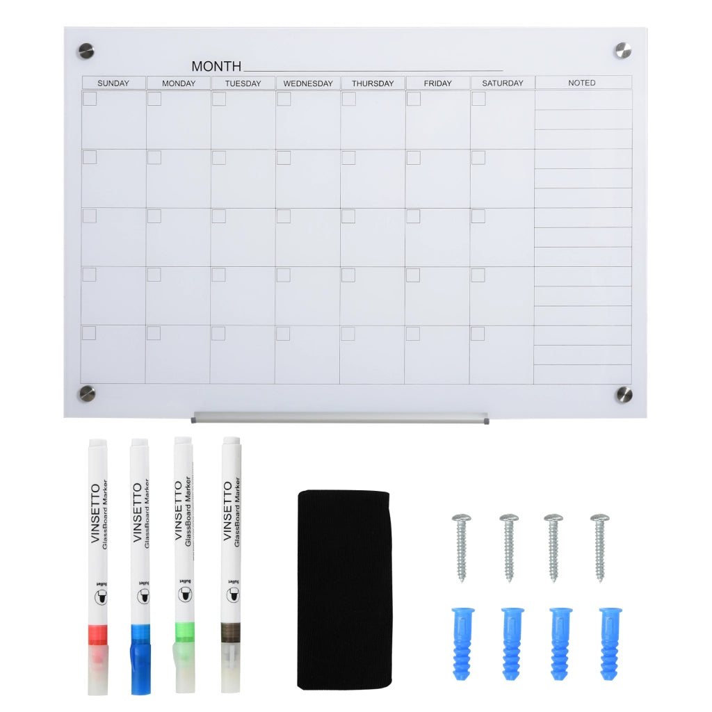 Lavagna bianca calendario settimanale ¨C zephmum ¨C 90x60cm bianco con 4 pennarelli e cancellino