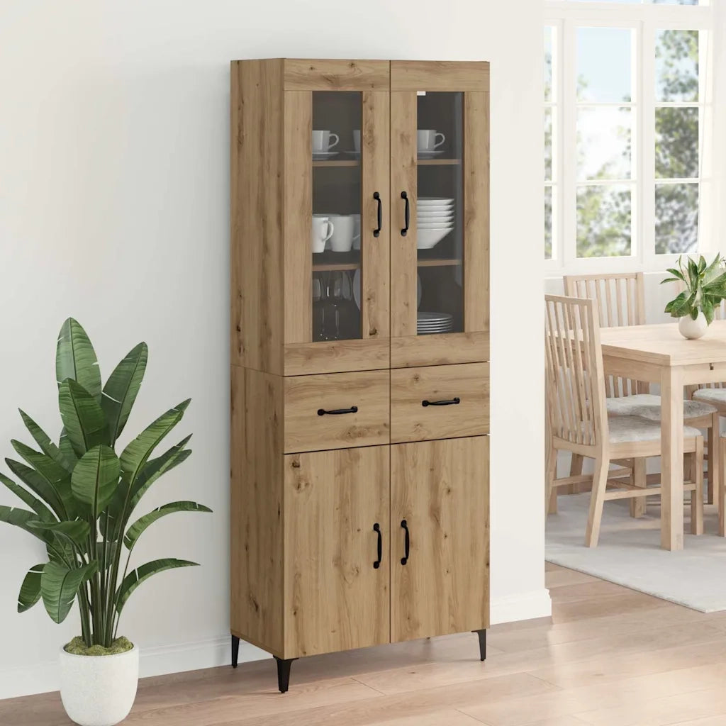 Credenza | Madia | Buffet da pranzo | Armadio da pranzo con cassetto Rovere artigianale 69,5 x 34 x 180 cm