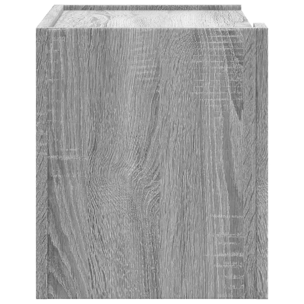 Set di 2 Comodini | Armadio da Notte | Mobiletto da notte a Muro Grigio Sonoma 45x30x35 cm