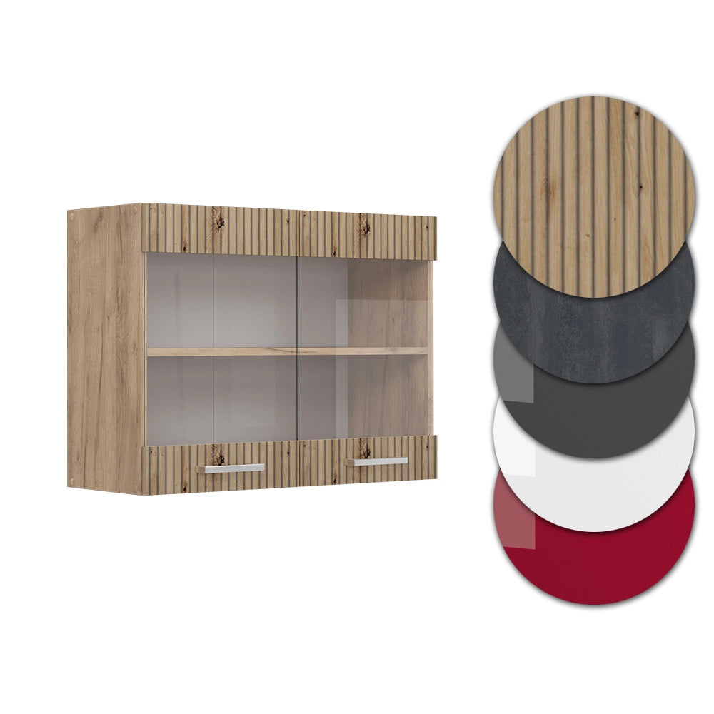 Vicco Mobile da cucina in vetro Rovere artigianale 80 cm