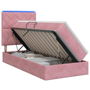 Letto con contenitore LED e materasso Rosa 90 x 190 cm Velluto 3460163