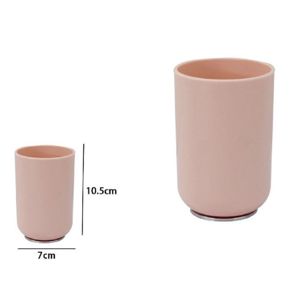 Trade Shop - Bicchiere Porta Spazzolini Dentifricio Rosa Silver Accessori Arredo Bagno 79870 -