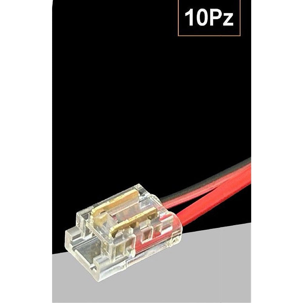 Trade Shop - Kit 10pz Connettore Alimentazione Striscia Strip Led 2 Pin 5 Mm Cob Smd Cn5mm-cv -