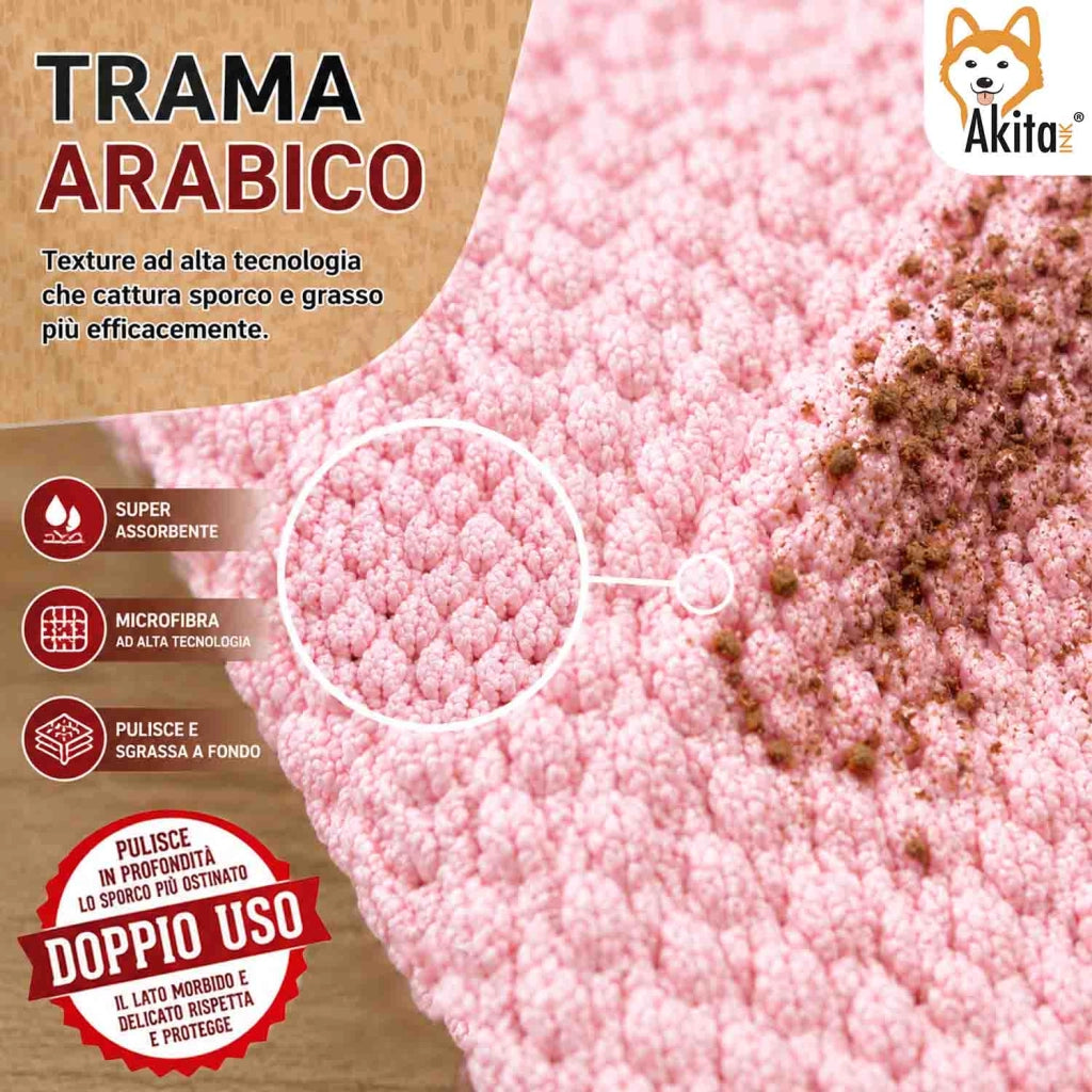Akitaink 3 Panni Pavimenti Microfibra Arabico 50x70 cm