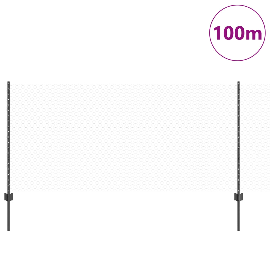 Pali di Recinzione  22 pcs U-Channel Grigio 100 cm Acciaio