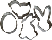 Set di 4 stampi per biscotti pasquali in acciaio inossidabile forma di coniglio, uovo di Pasqua, biscotto pasquale, biscotto pasquale, biscotto pasquale e biscotto pasquale per Pasqua