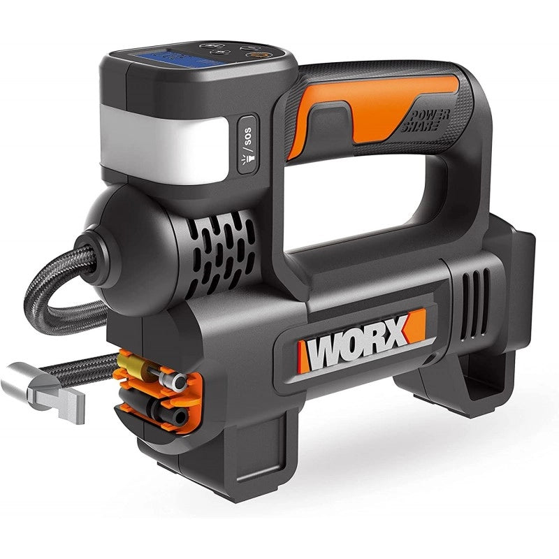 Compressore multifunzione WX092.9 20 Volt 10 bar corpo macchina per gonfiaggio pneumatici - Worx