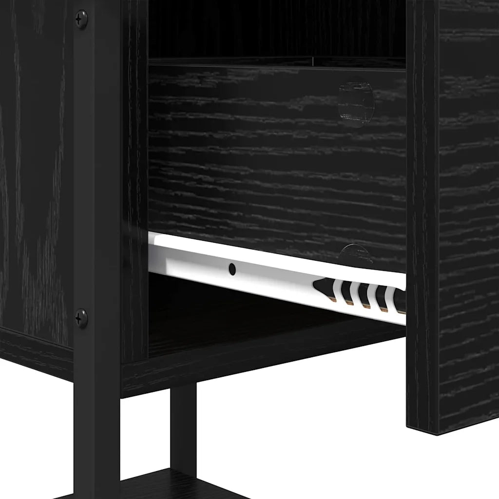 Comodino Rovere Nero 34 x 35,5 x 45 cm Legno multistrato 881804