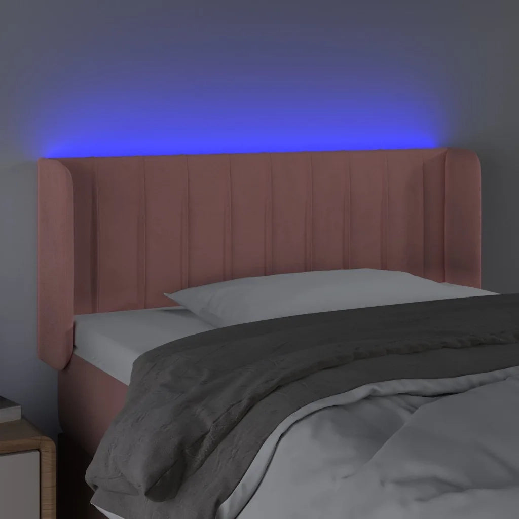 Testiera a LED Rosa 83x16x78/88 cm in Velluto 3123509