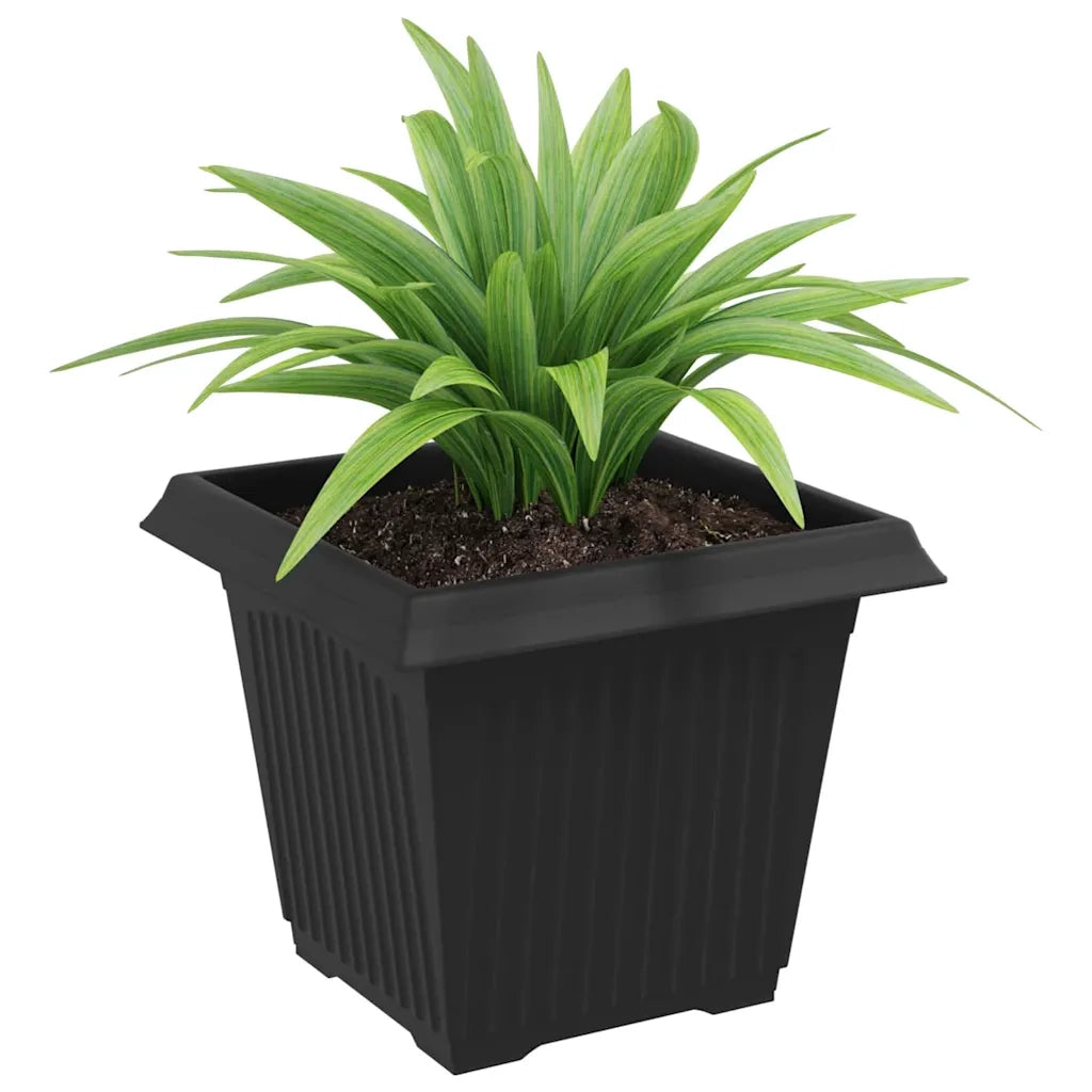 Vaso quadrato per fiori 24 pcs Nero 20 x 20 x 16 cm Plastica