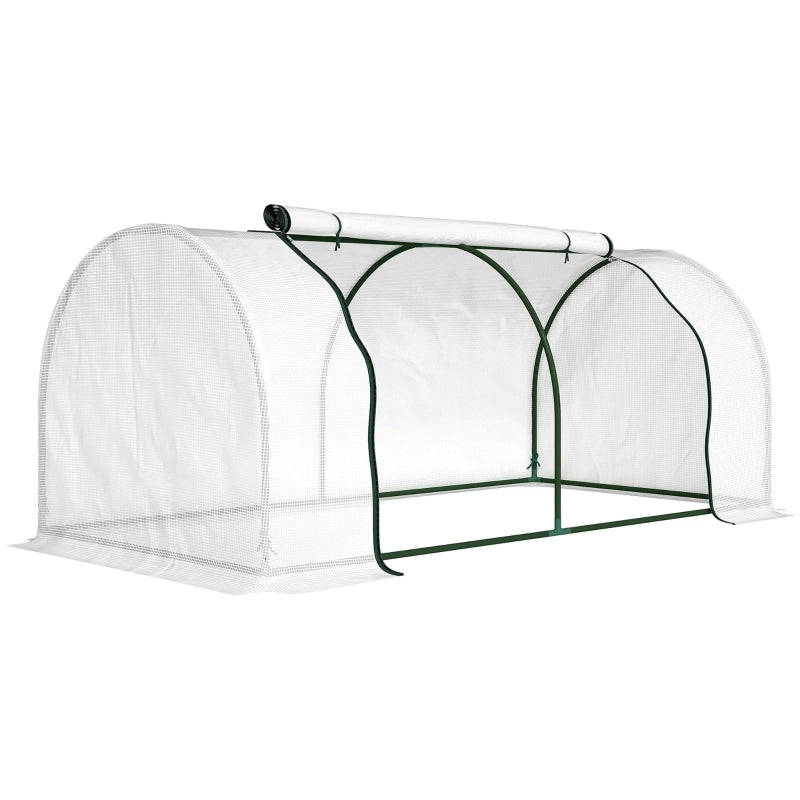 SERRA da Giardino 200x100x80 cm in PE Bianco con Telaio in Acciaio