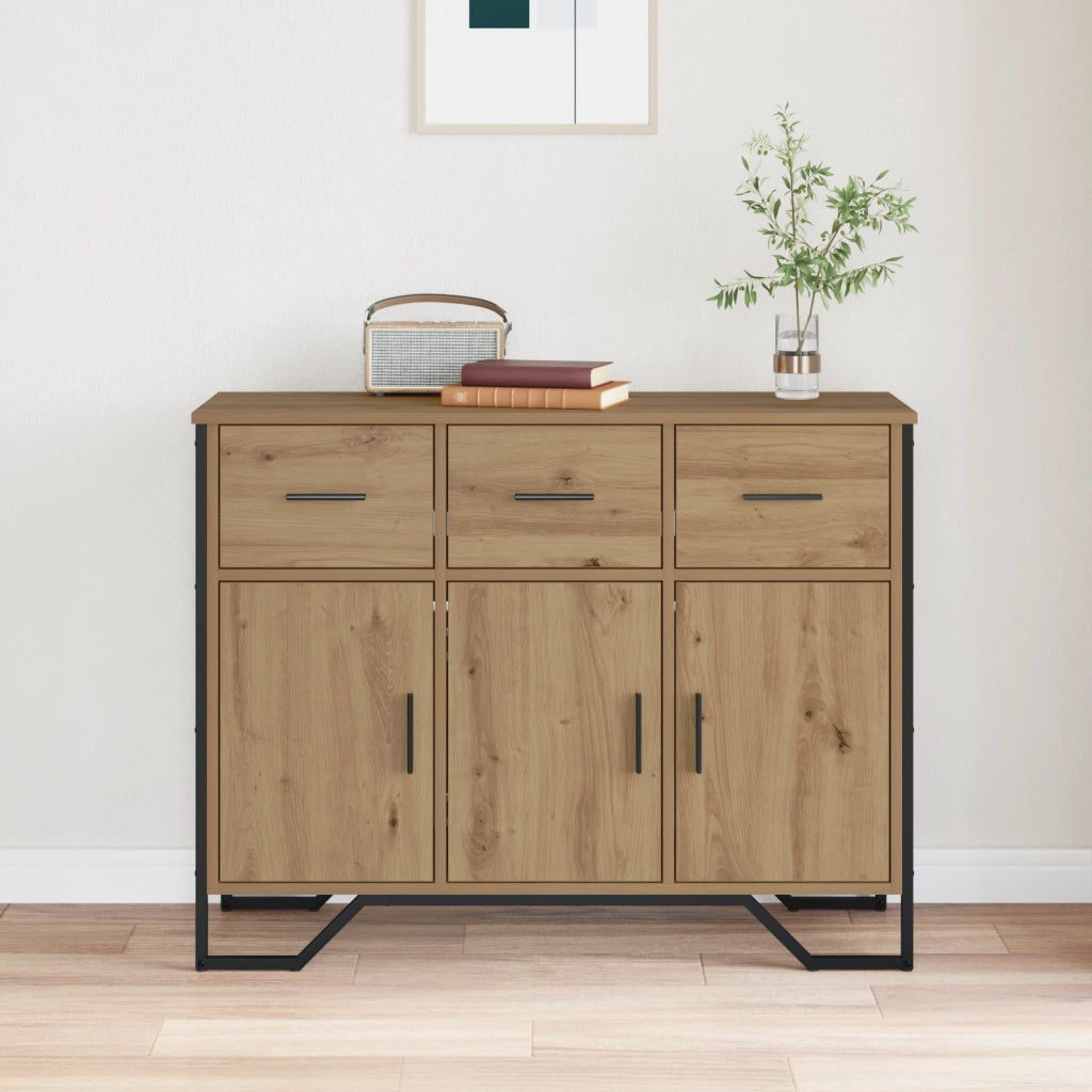 Credenza in Rovere Artisan 97x32.5x74.5 cm Legno Ingegnerizzato