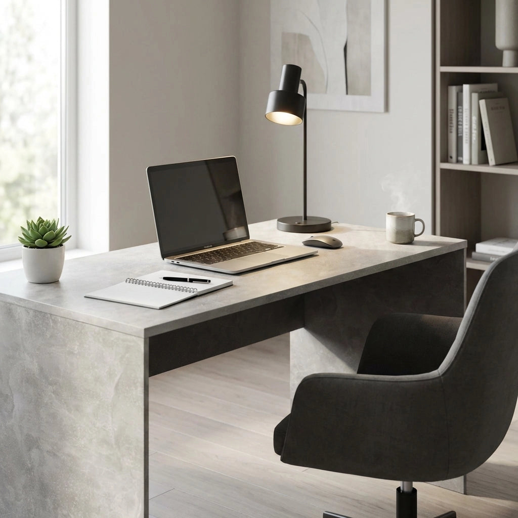 Scrivania Moderna effetto Legno in Legno Composito cm 135x74x67 - WINSTON