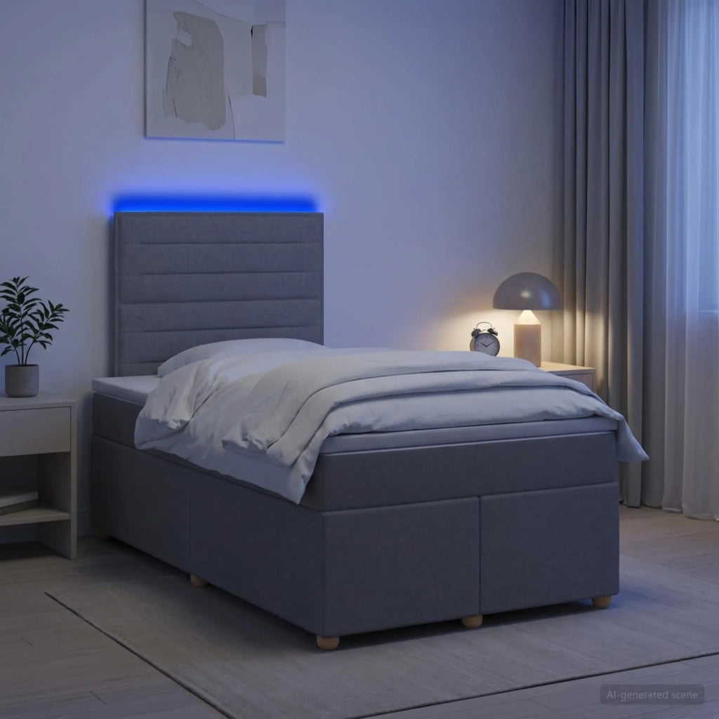 Letto box spring con materasso Grigio Chiaro 120 x 190 cm 3455294