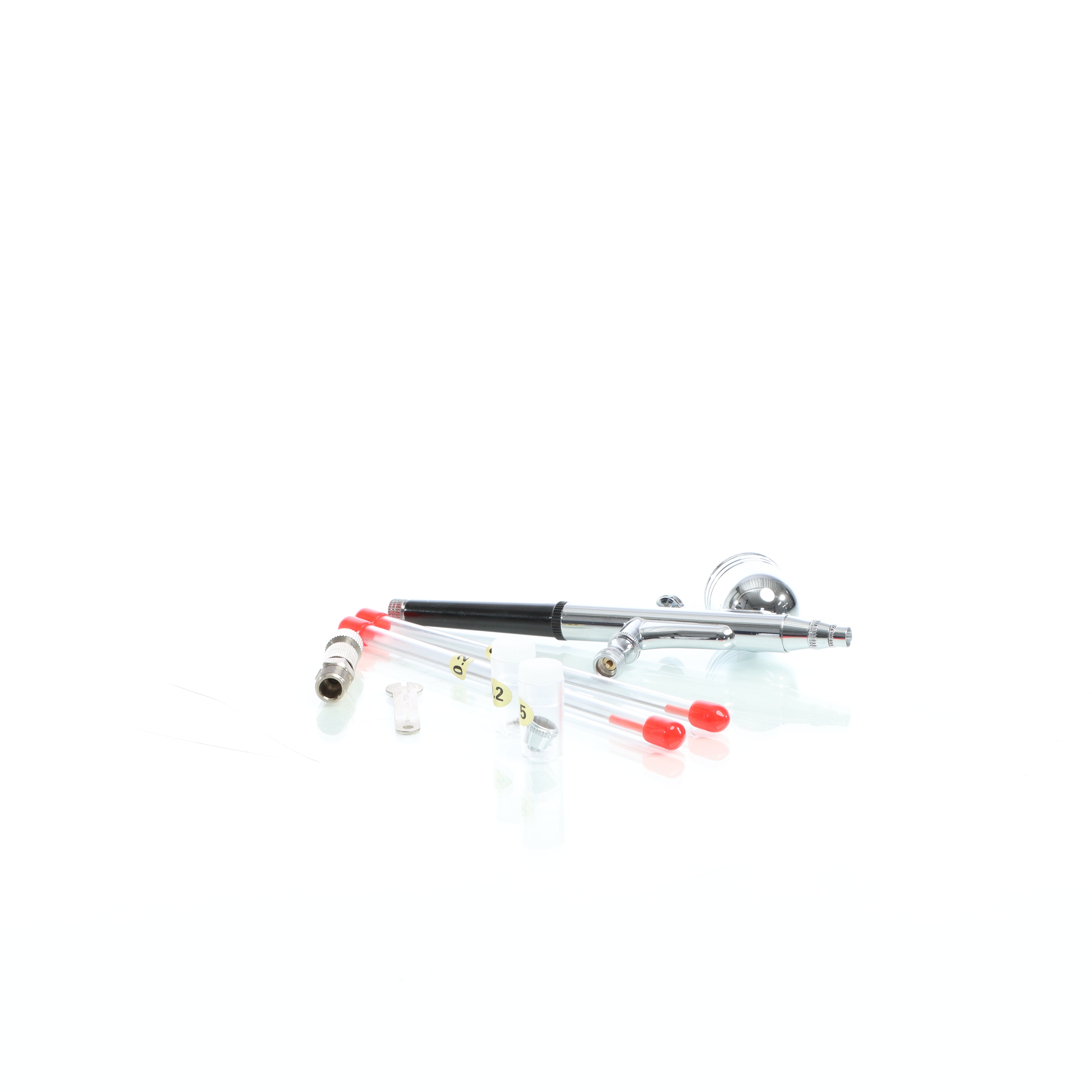 Aerografo doppia azione mod.130T, serbatoio 7 ml, ugelli 0,2, 0,3 e 0,5 mm, Aeropenna per aerografia