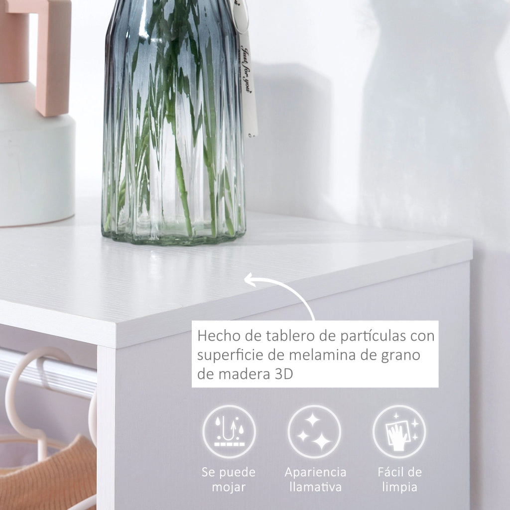 Armadio con Ruote e Ripiani ¨C Zephmum ¨C Bianco 60x40x128 cm
