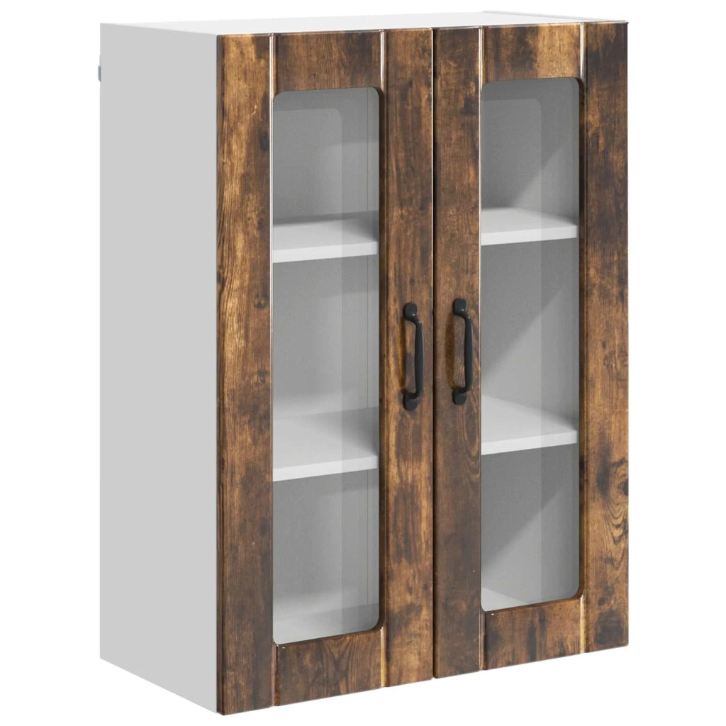 Mobile in vetro da parete LUCCA Rovere Fumo 60 x 31 x 80 cm