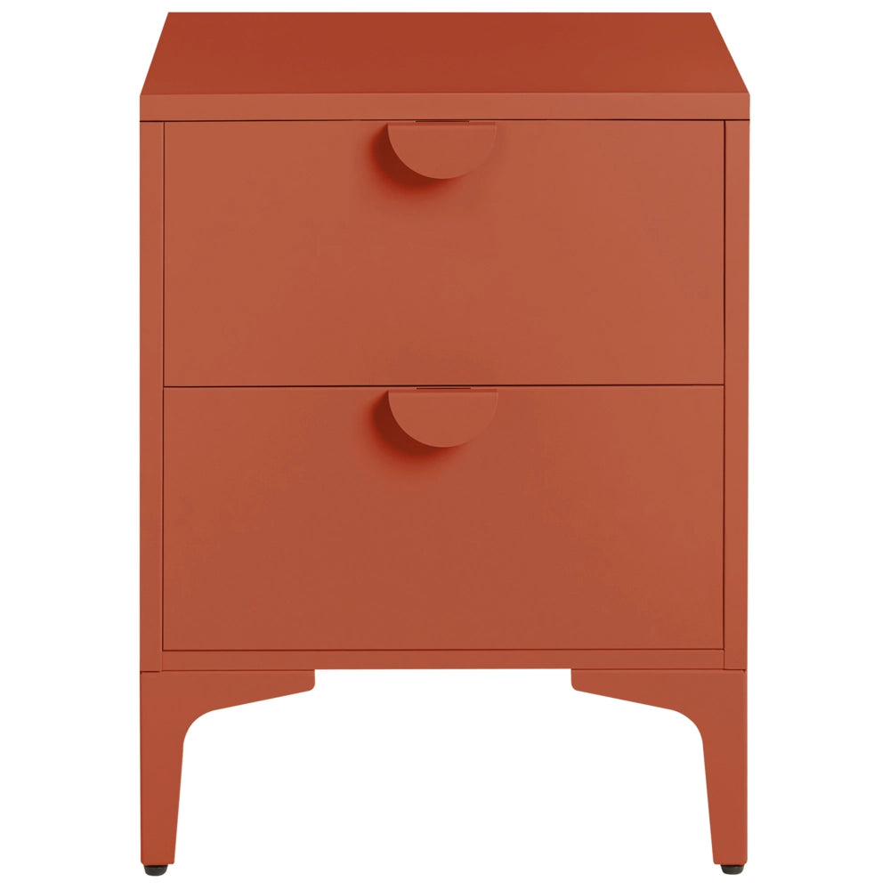 Comodino in acciaio marrone dorato mobile contenitore per l'ufficio domestico con 2 cassetti design industriale mobile contenitore