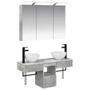 Set di Armadi da Bagno 4 pcs Grigio Cemento 100 x 14,5 x 70 cm 3406258