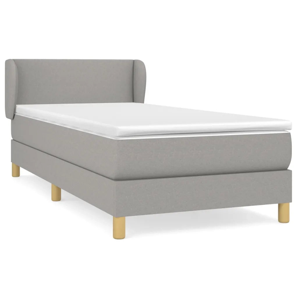 Giroletto a Molle con Materasso-Struttura Letto Grigio Chiaro100x200 cm Tessuto 522842