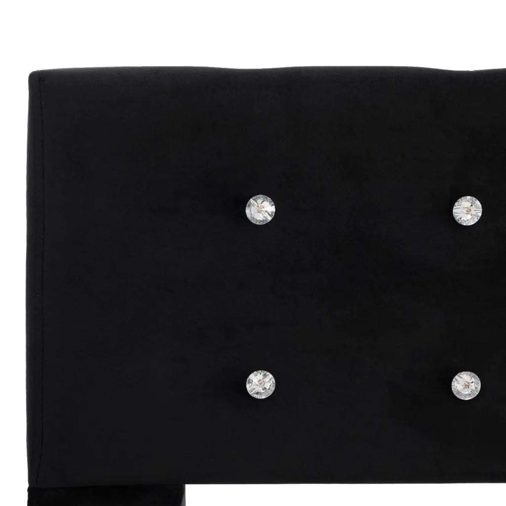 Letto con Materasso Memory Foam Nero in Velluto 180x200 cm 278126