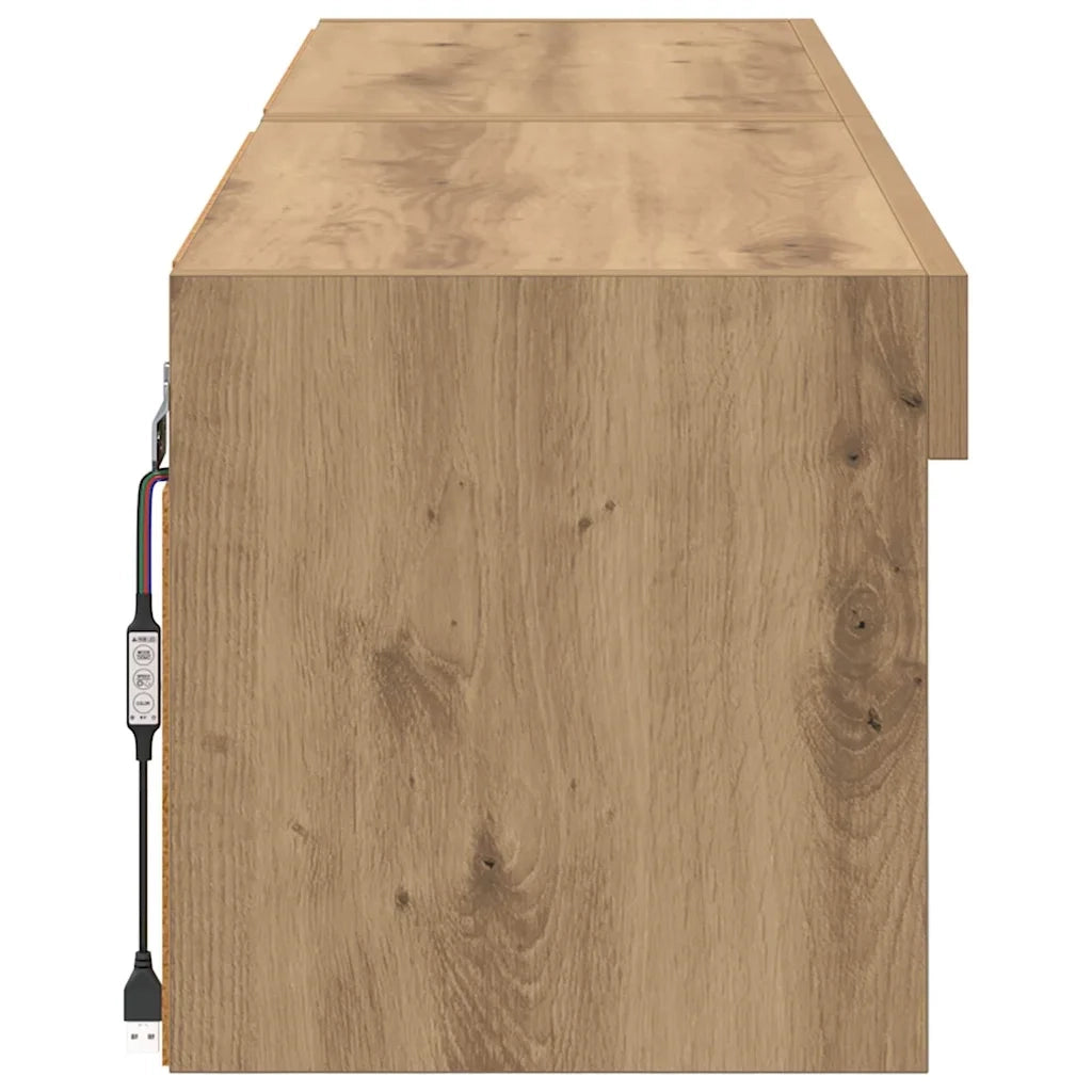 Set mobile TV con LED 2 pcs Rovere artigianale 60 x 30 x 30 cm 882963