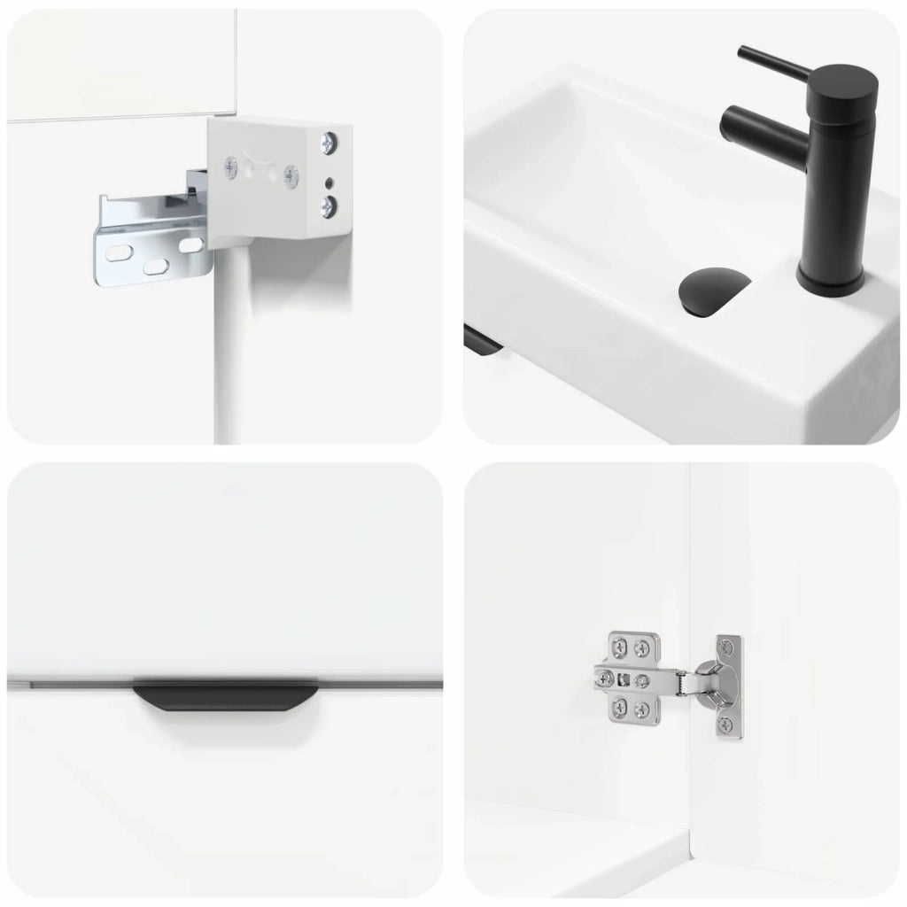 Mobile bagno con rubinetto Bianco 45,5 x 22,5 x 84 cm