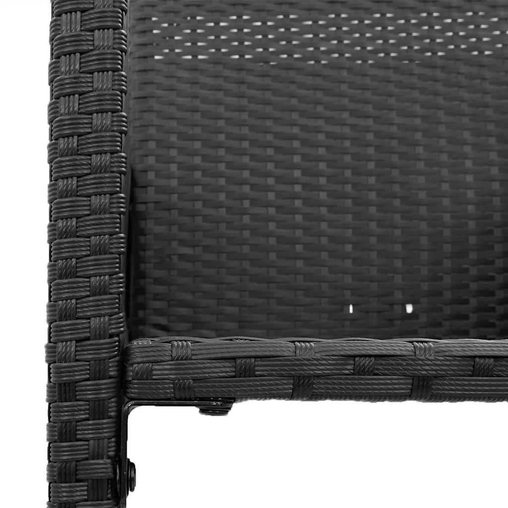 Set Bar da Giardino 5pz senza Cuscini Nero in Polyrattan Acacia 3328886