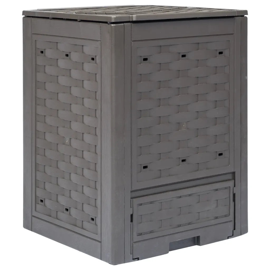 Compostiera Giardino Marrone 60x60x83 cm 300 L Rattan Plastica cod mxl 49414