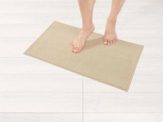 Matrice antiscivolo in cotone 100%, 43x61 cm, per bagno e toilette, assorbente, veloce asciugatura, lavabile, beige