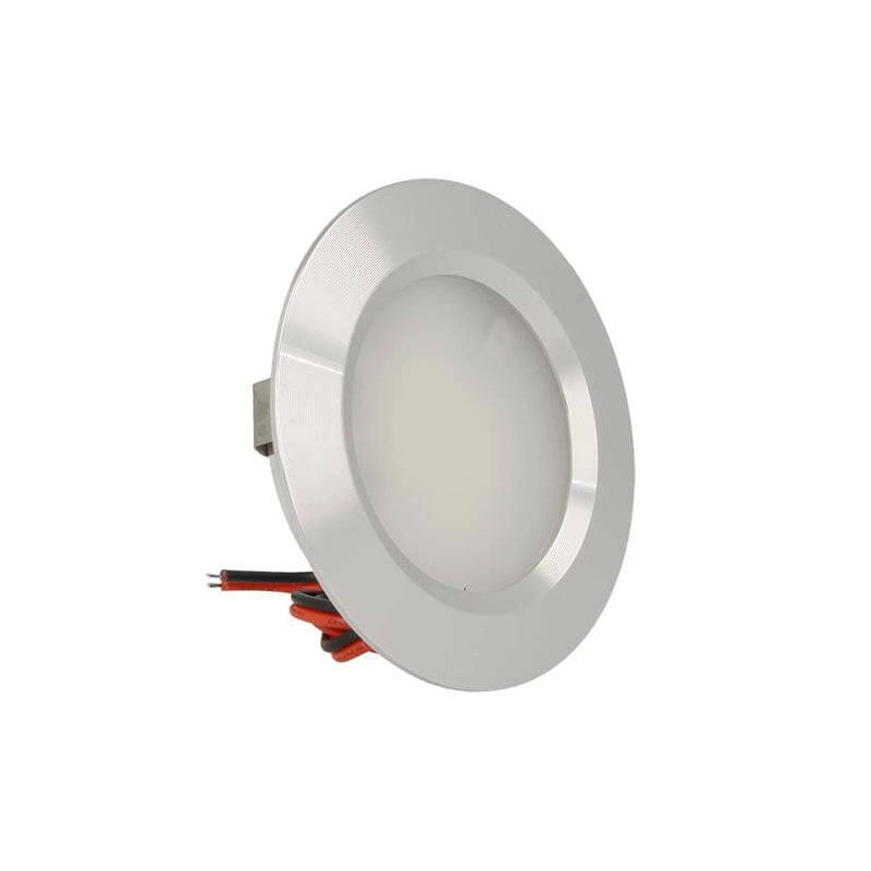 Mini Faretto Led Da Incasso Rotondo 3W AC/DC 12V DC 24V Bianco Freddo Foro 50mm Colore Alluminio Satinato