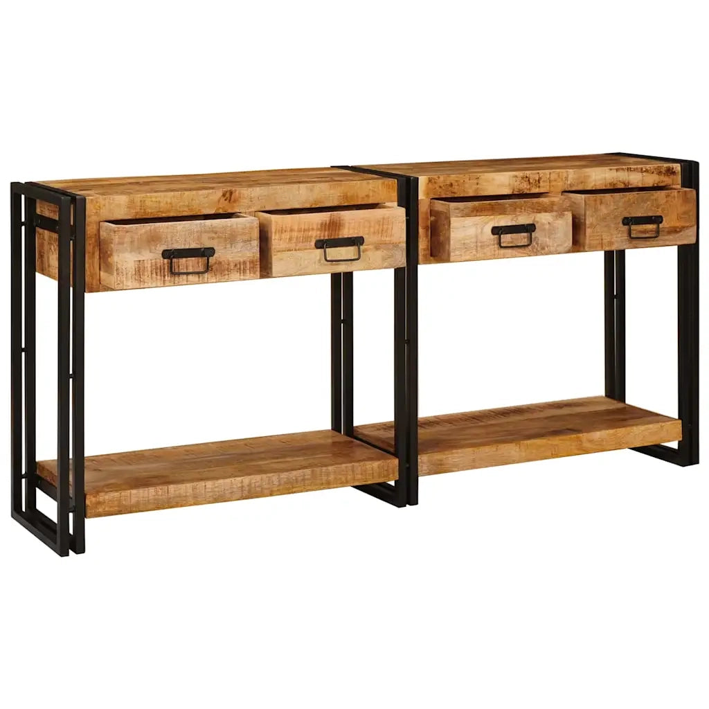 Tavoli consolle 2 pcs Marrone Legno di mango massello 3324223